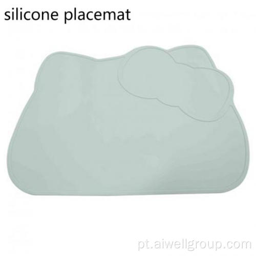 Baby Silicone Placemat em forma de gato